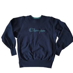 VTG 90s Champion Reverse Weave Embroidered Script Spellout Crewneck Sweatshirt L